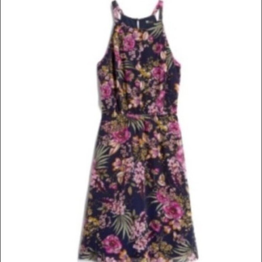 Kut From The Kloth Tropical Floral Halter Dress